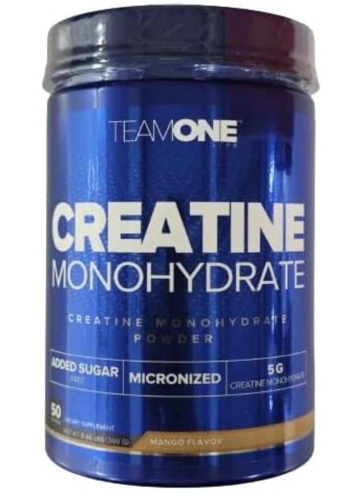 Team One Creatine Monohydrate Mango Vegan Powder 60 Servings - Image 1