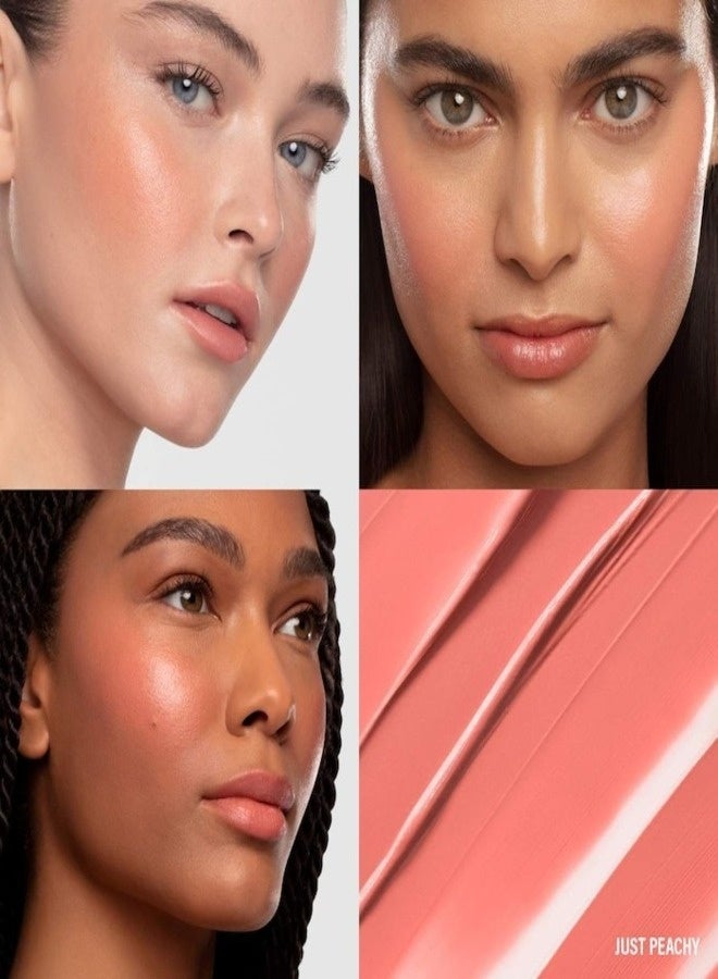 MAKEUP BY MARIO Soft Pop Plumping Cream Blush Veil 5g – Shade Just Peachy – Peachy Coral, Hydrating, Buildable Color, Luminous Dewy Finish - Image 2