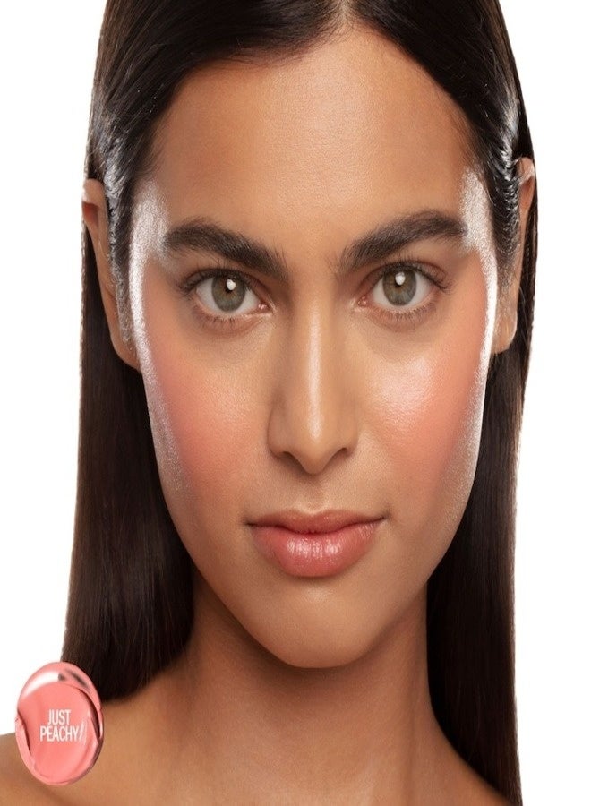 MAKEUP BY MARIO Soft Pop Plumping Cream Blush Veil 5g – Shade Just Peachy – Peachy Coral, Hydrating, Buildable Color, Luminous Dewy Finish - Image 3