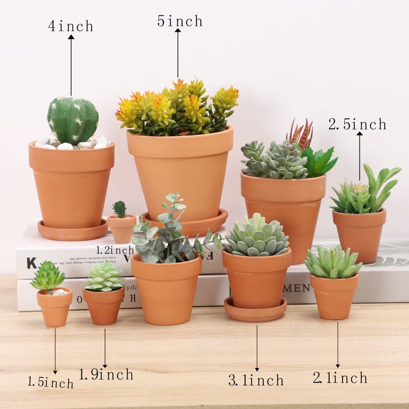 Yishang 2.5 inch Terracotta Pots with Drainage Holes,Small Mini Clay Ceramic Pottery Planter,Cactus Flower Terra Cotta Pots,Succulents Nursery Pots for Indoor/Outdoor Plants,Crafts,Wedding-12 Pack - Image 5