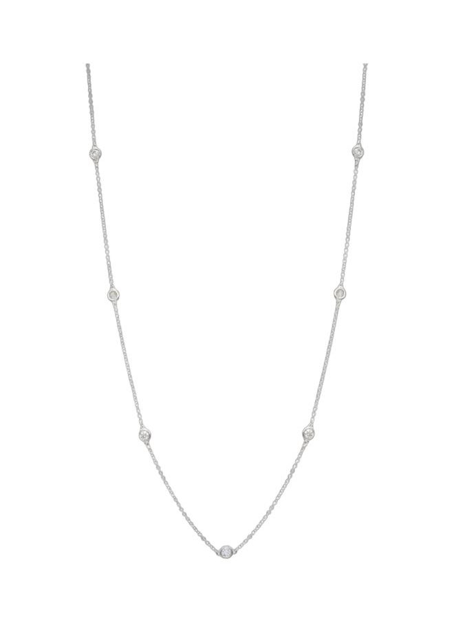 EFFY - 14K White Gold and Diamond Station Necklace for Women One Size - Image 1