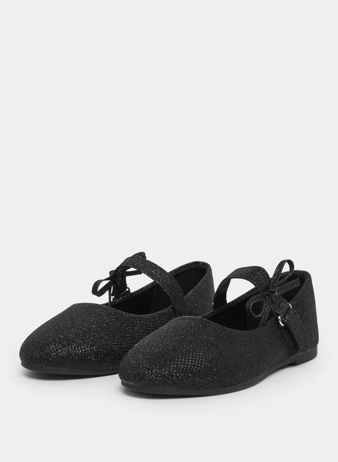 Styli Styli Embellished Ballerinas with Bow Detail