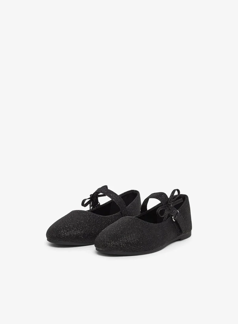 Styli Embellished Ballerinas with Bow Detail