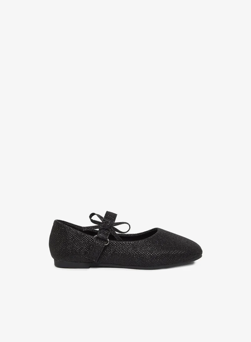 Styli Embellished Ballerinas with Bow Detail