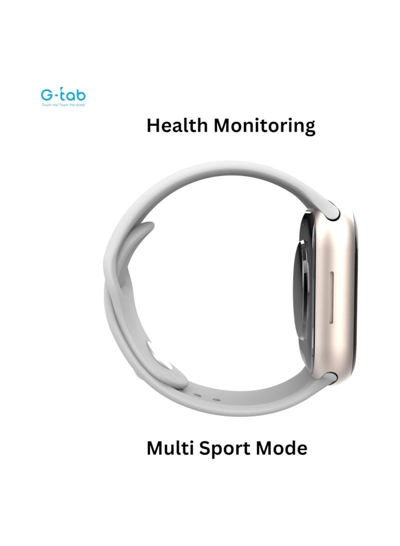 G-Tab GS9 Mini 41mm AMOLED Smart Watch with IP68 Waterproof, 250mAh Battery, Wireless Charging, Fitness & Health Tracking, Designed for Men & Women – Silver - Image 4