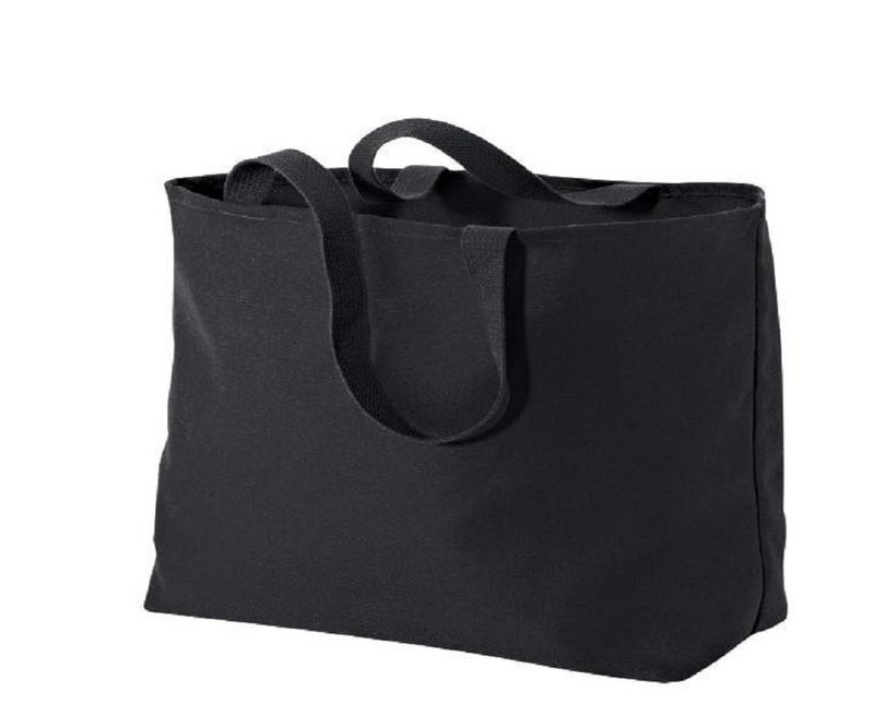 Oversized Twill Cotton Tote Bag for Shopping 1 Black