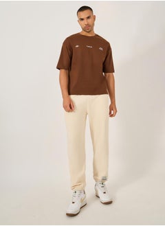 Styli Mid Rise Relaxed Fit Joggers with Badge Detail  - Image 2