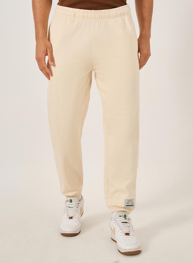 Styli Mid Rise Relaxed Fit Joggers with Badge Detail  - Image 3