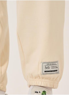 Styli Mid Rise Relaxed Fit Joggers with Badge Detail  - Image 5