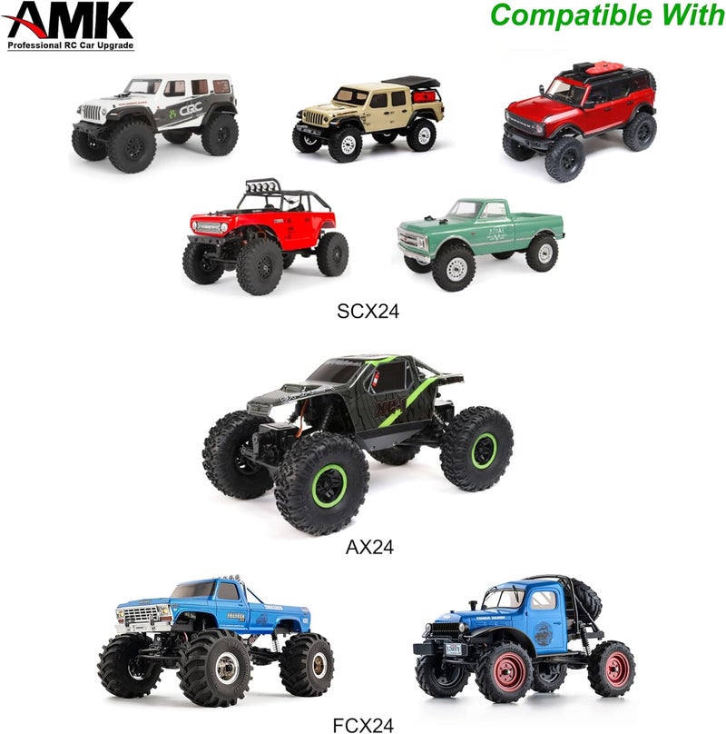 AMK 174g SCX24 Brass Portal Axle Complete with 7mm Hex Wheel Hubs Counterweights Front Rear Set for 124 RC Crawler Axial AX24 FCX24 SCX24 Upgrades - Image 2