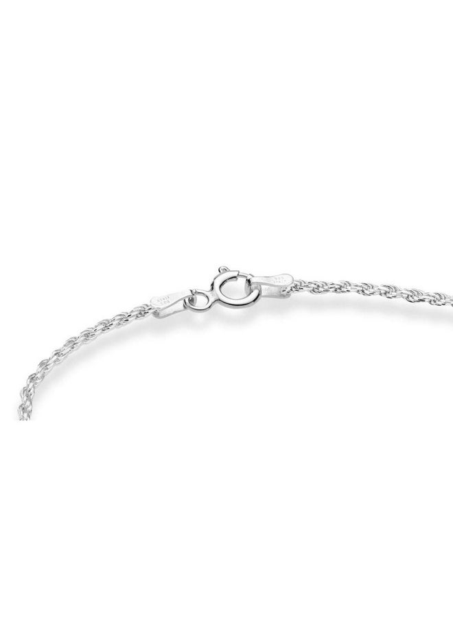 MiaBella - 925 Sterling Silver Solid 1.5Mm Diamond-Cut Braided Rope Chain Anklet Ankle Bracelet For Women, Made In Italy (Sterling Silver, 11) - Image 1