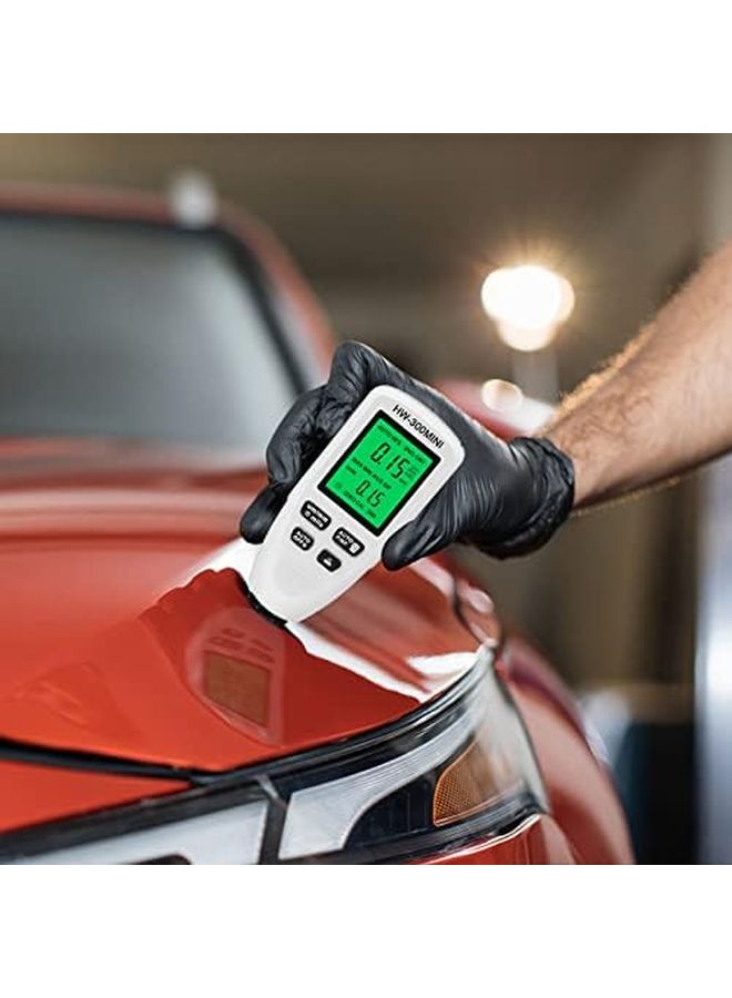 مقياس سمك الطلاء الرقمي الأبيض HW300 MINI كاشف الطلاء للسيارات والحائط والرولر - Image 4