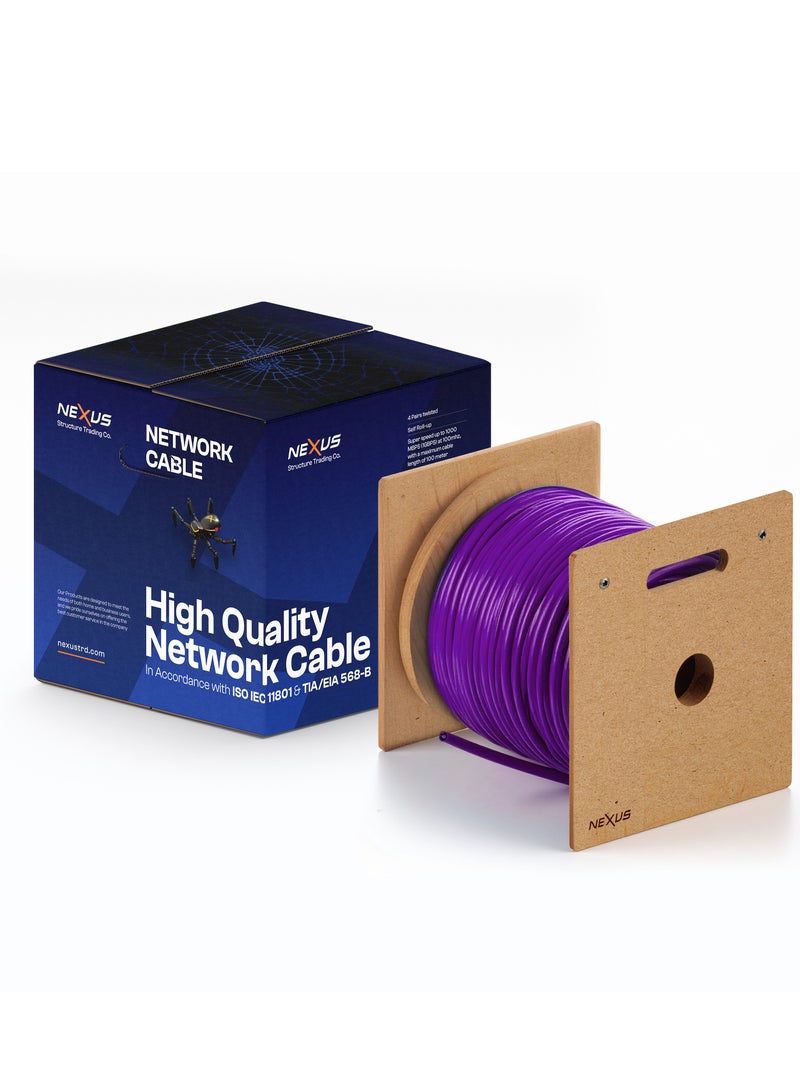 NEXUS CAT6A SFTP Ethernet Cable 23AWG Full Copper LSZH Jacket – 305M Wooden Drum, Fluke Tested, High-Speed 10Gbps Network Cable - Image 1