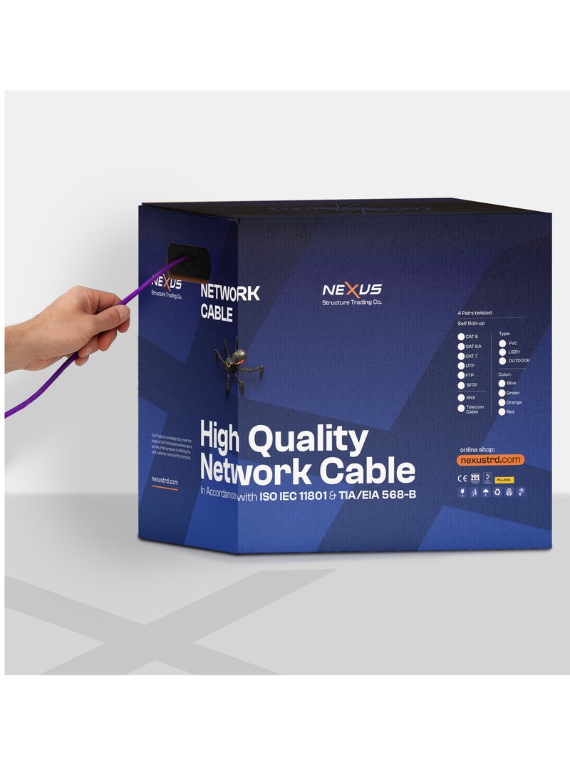 NEXUS CAT6A SFTP Ethernet Cable 23AWG Full Copper LSZH Jacket – 305M Wooden Drum, Fluke Tested, High-Speed 10Gbps Network Cable - Image 2