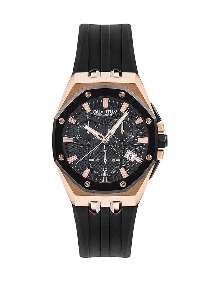 Quantum Men's Chronograph Tonneau Shape Silicone Wrist Watch HNG949.851 - 45 mm  - Image 1