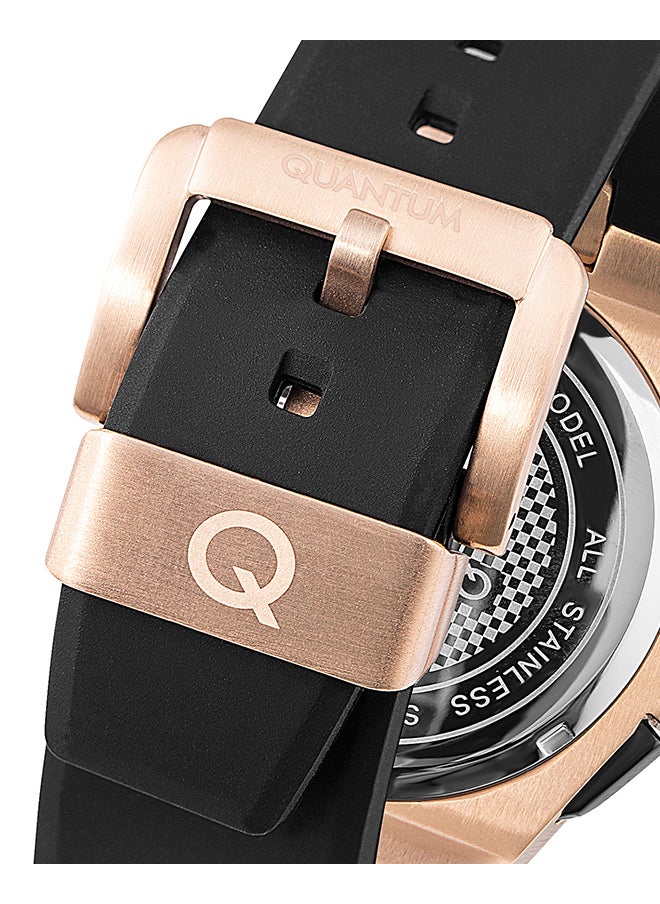 Quantum Men's Chronograph Tonneau Shape Silicone Wrist Watch HNG949.851 - 45 mm  - Image 3