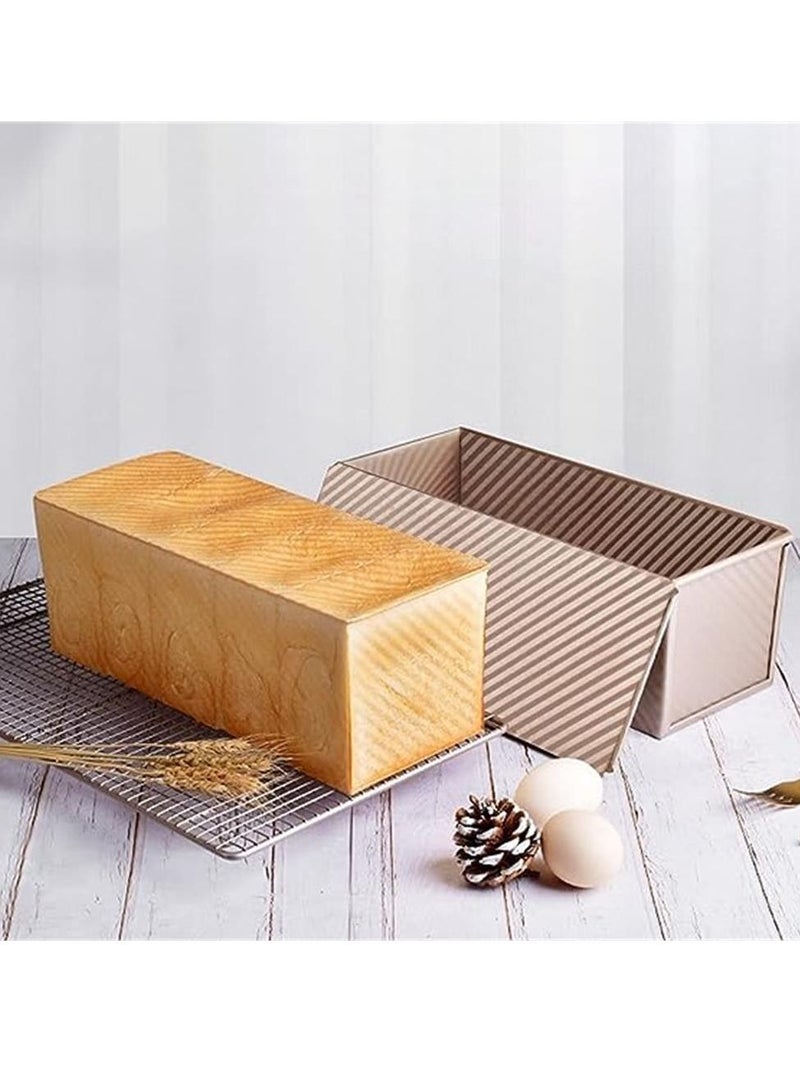 Bread Toast Mold with Cover Non-Stick Pullman Loaf Tin with Lid Square Loaf Pan Toast Bread Box Large Bread Tins Sandwich Loaf Bread Pan Aluminum Alloy for Baking 1lb