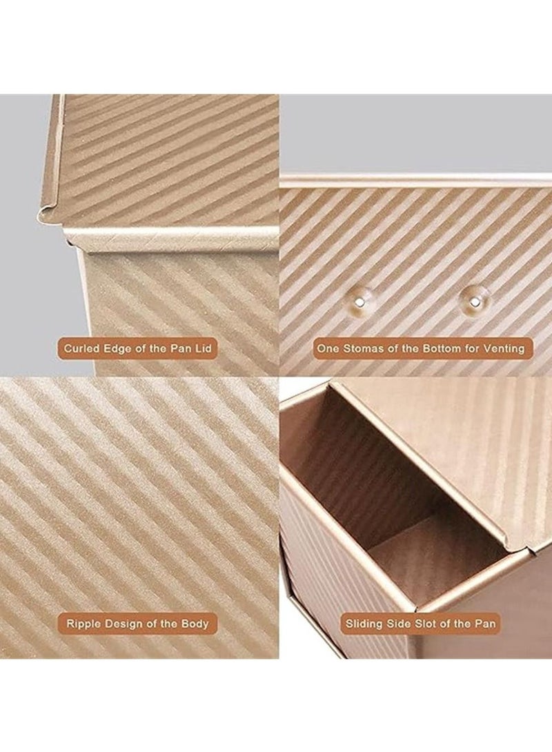 Bread Toast Mold with Cover Non-Stick Pullman Loaf Tin with Lid Square Loaf Pan Toast Bread Box Large Bread Tins Sandwich Loaf Bread Pan Aluminum Alloy for Baking 1lb