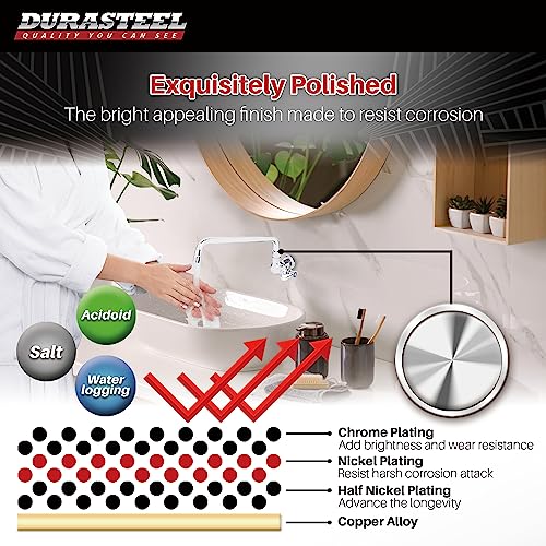 DuraSteel Wall Mounted Commercial Kitchen Wok Range Faucet with 14-Inch Swivel Spout - Single Hole Body & Handle - Brass Constructed & Chrome Polished - Image 3