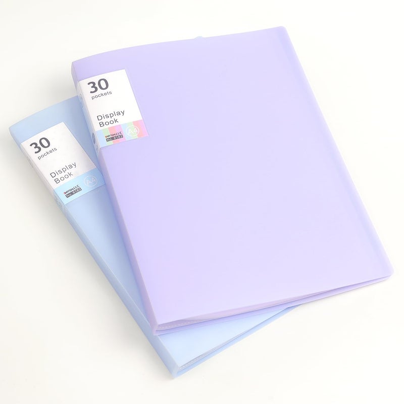 Tamaki Portfolio Binder with Plastic Sleeves, Pocket Portfolio Folder with Clear Sheet Protectors, Display 60 Pages Book, Presentation Book for Artwork, Document Organizer, 1 Pack (Purple) - Image 5