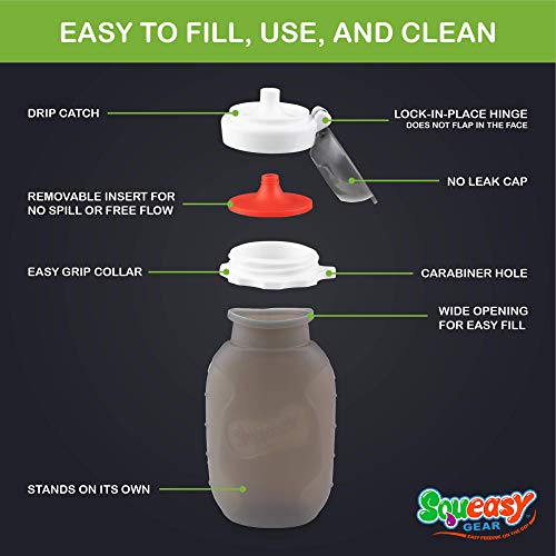 Squeasy Snacker Grey 6 oz Squeasy Snacker Spill Proof Silicone Reusable Food Pouch - for Both Soft Foods and Liquids - Water, Apple Sauce, Yogurt, Smoothies, Baby Food - Dishwasher Safe - Image 4