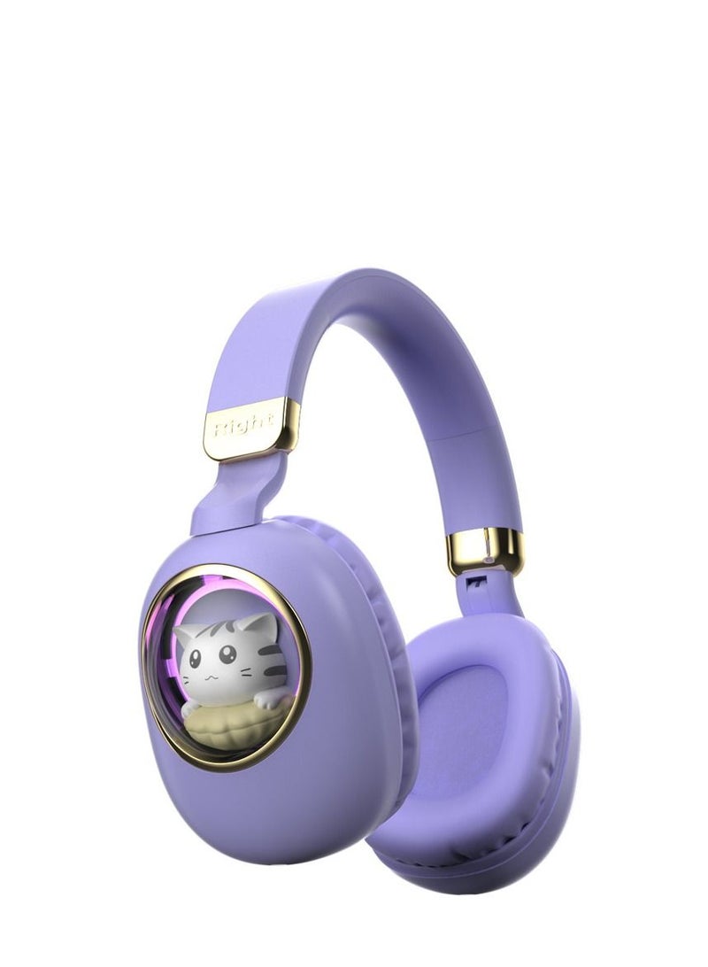 Y&D Kids Wireless Headphones, Bluetooth Over Ear Headphones with Cute Cat Colorful LED Lights,Wireless&Wired,Foldable Build-in Mic Bluetooth Headphones For Kids Girls Teens Adults School - Image 1