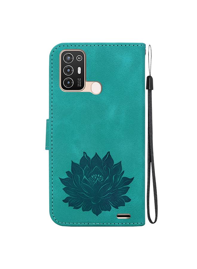 erorex Case For ZTE Blade A52 Lotus Embossed Leather Phone Case  - Image 3