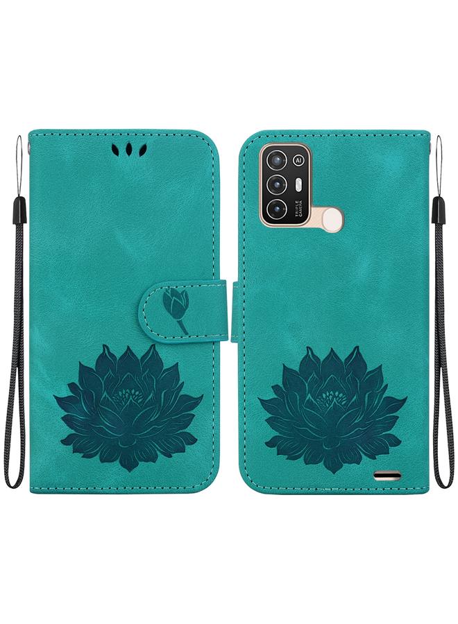 erorex Case For ZTE Blade A52 Lotus Embossed Leather Phone Case  - Image 1
