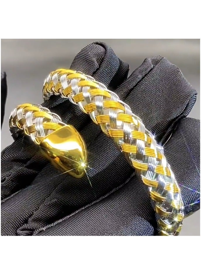 مس_فوكس ساعة نسائية أنيقة بتصميم سوار شبكي على شكل ثعبان، كوارتز مقاومة للماء، بتصميم عصري - Image 3