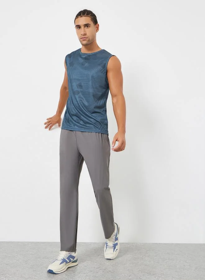 Styli Active Men Printed Quick Dry Textured Tank Top