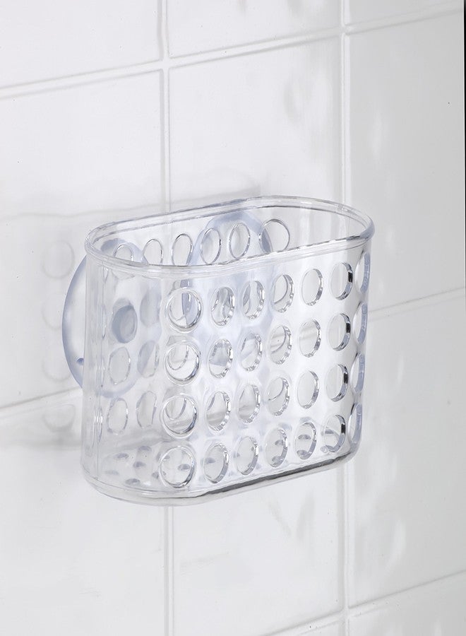 Bath Bliss Suction Cup Bath Caddy Basket, Soap and Razor Holder for Shower, Clear - Image 2