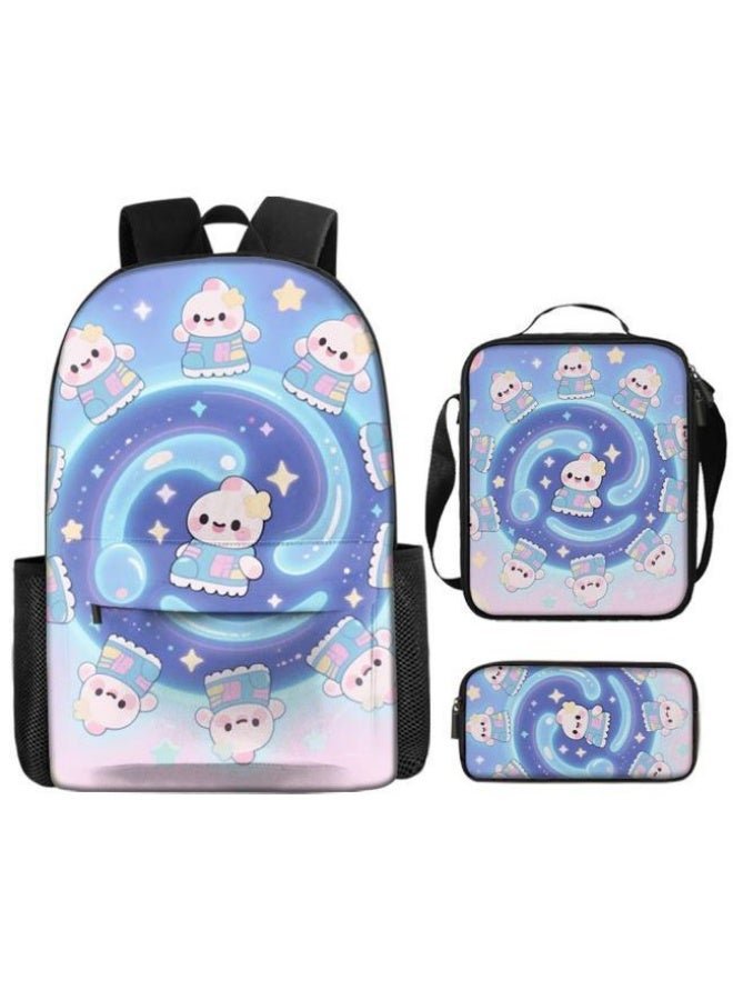 Bright Li Fire Fashion is unlimited! Cartoon bag three-piece set, suitable for a variety of scenes for students and teenagers (available for students, children, friends on outings, mountain climbing, school, etc.) - 22 - Image 2