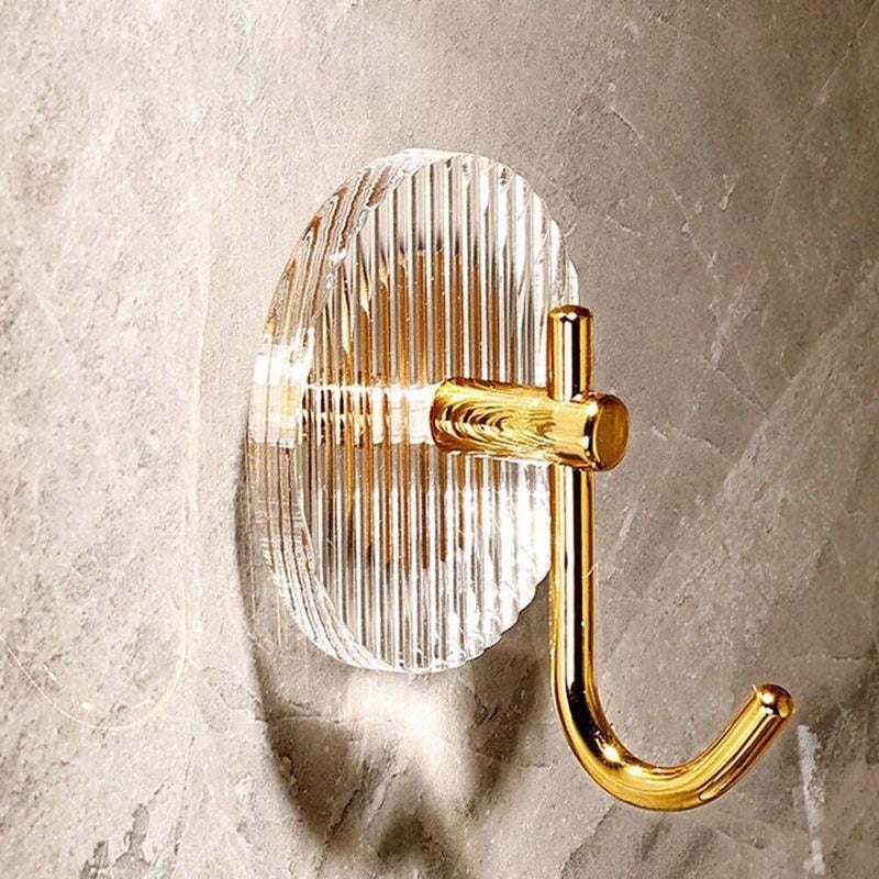 Voxmix Wall Hook Plastic Stainless Steel AcrylicMetal Material Luxury Acrylic Round Golden Hook Pack 4 - Image 4