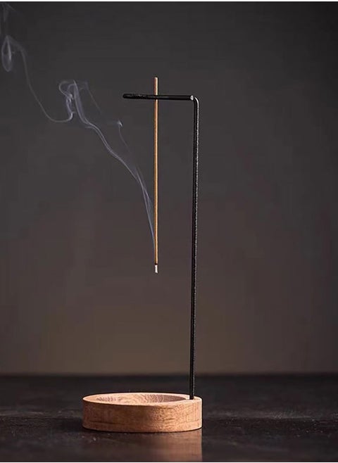 Incense Holder, Multi-Purpose Design Wooden Incense Burner ash Catcher with Brass Incense Stick Holder for Home Decor Yoga Spa Madiation
