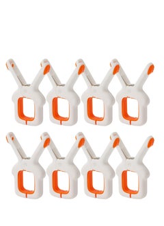 Y&D Beach Towel Clips, 8Pcs Large Laundry Plastic Clip Bright Color Clothes Pegs, Windproof Pins for Sunbeds Pool Chairs, Family Pack of Pegs Chairs and Sun Loungers  - Image 1