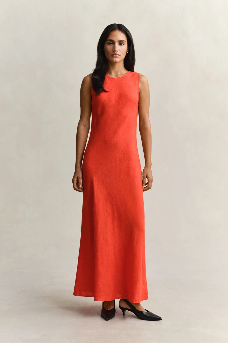 غانت Bias Cut Linen Midi Dress