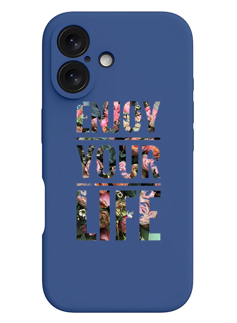 Theodor iPhone 16 Plus Blue Protective Slim Fit Case Liquid Silicone Cover with Full Body Protection Anti-Scratch Shockproof Case For iPhone - Enjoy your rally - Image 1
