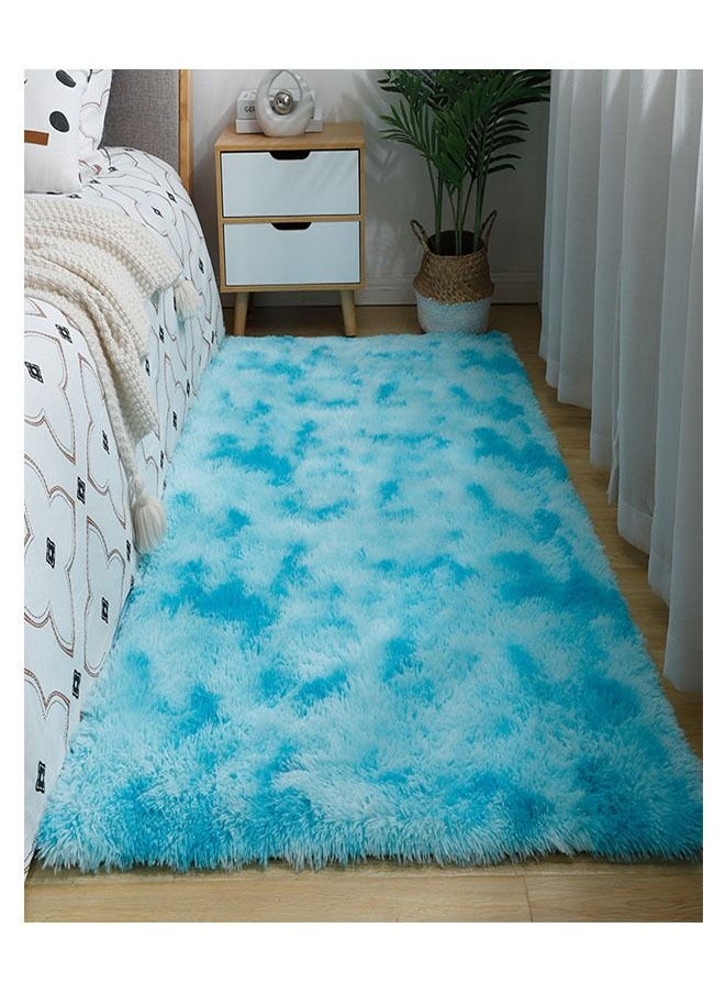 ZCM-HAPPY Interior Decoration Luxurious Modern Furry Rug Fluffy Soft Bedroom Rug 80x160CM, Polyester, Rectangle  - Image 1