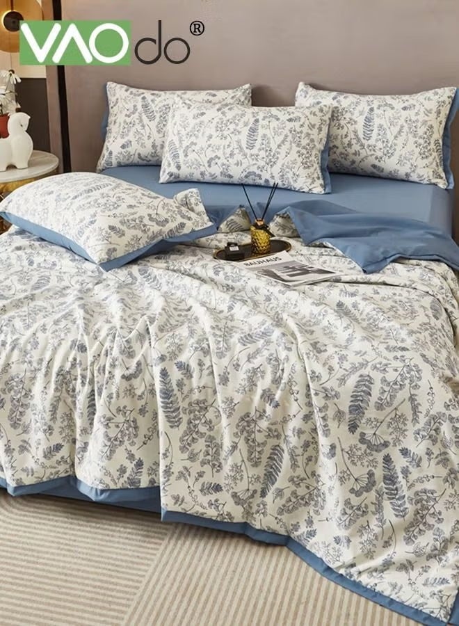 فاو دو مجموعة ملاءات سرير مكونة من 4 قطع، مصنوعة من ألياف دقيقة ناعمة وعميقة الجيب - مجموعة لحاف مقاومة للانكماش والبهتان، مجموعة مفروشات سرير صديقة للبشرة، تشمل ملاءة سرير ملائمة وغطاء لحاف ووسادتين مقاس 200*230 سم - Image 1