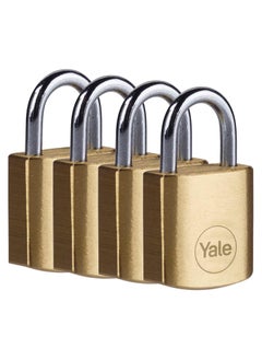 Yale Yale Y110/20/111/4 Brass Padlock (Pack of 4) – Compact Security for Everyday Use  - Image 1