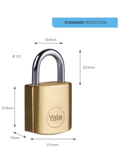 Yale Yale Y110/20/111/4 Brass Padlock (Pack of 4) – Compact Security for Everyday Use  - Image 2
