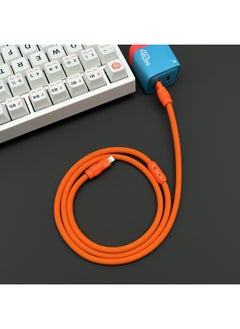 Super Soft Silicone Data Cable For Apple For Iphone15 For Huawei For Xiaomi Android Phone Super Fast Charging-Color:2 M USB To For Iphone 12W-Model:Orange + Orange Shell + Slider
