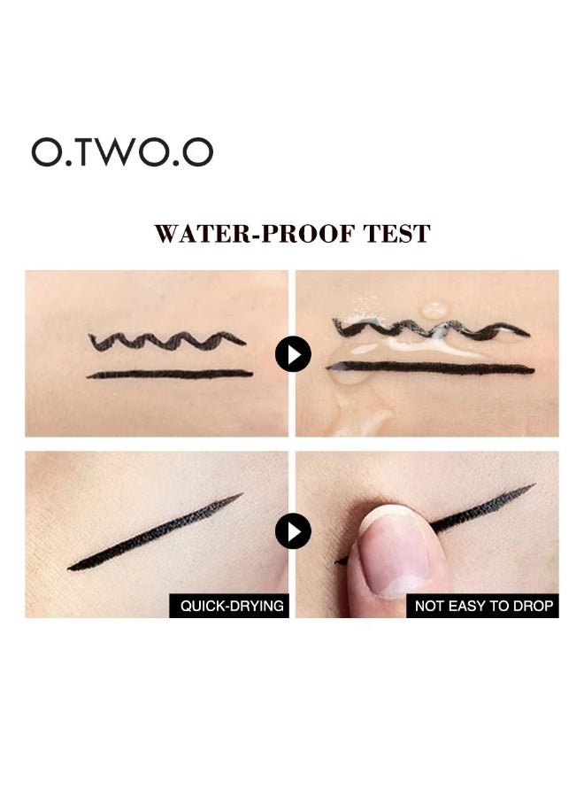 O.TWO.O O TWO O 2 in 1 Instant Wing Stamp Eyeliner Waterproof Long Lasting Liquid Black Eyeliner Pen Makeup Easy Wing Eye Liner Stamp - Image 4
