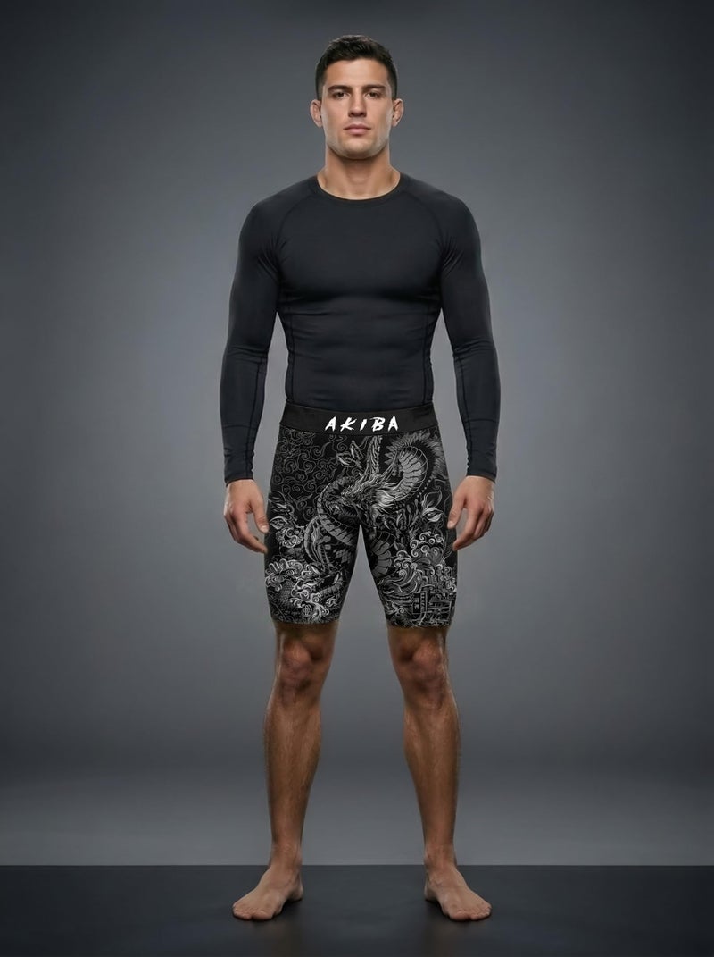 AKIBA Sport Performance Compression Short for Unisex (36) Black - Image 2