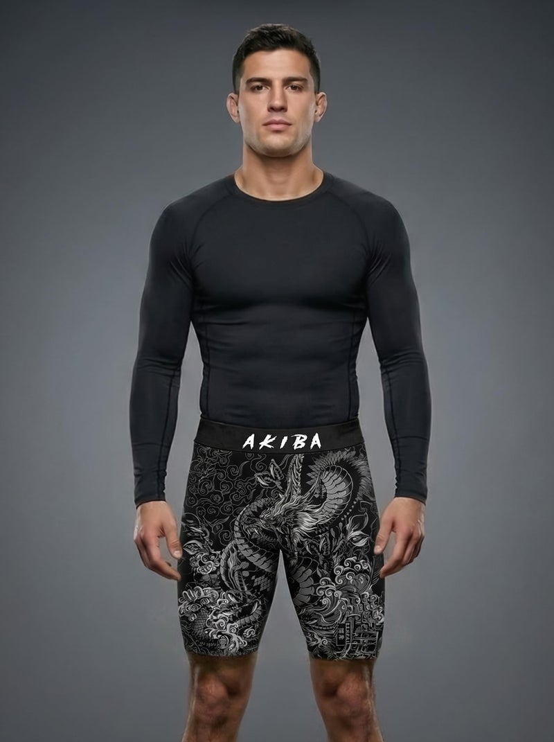 AKIBA Sport Performance Compression Short for Unisex (36) Black - Image 3