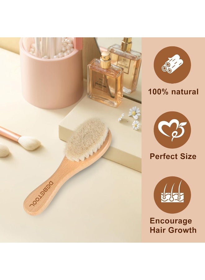 DEBETOOL Baby Hair Brush - 2 piece Baby Hair Brush With Premium Goat Bristle, Natural Wooden Baby Hair Brush for Newborns & Toddlers, Ideal For Cradle Cap - Image 4