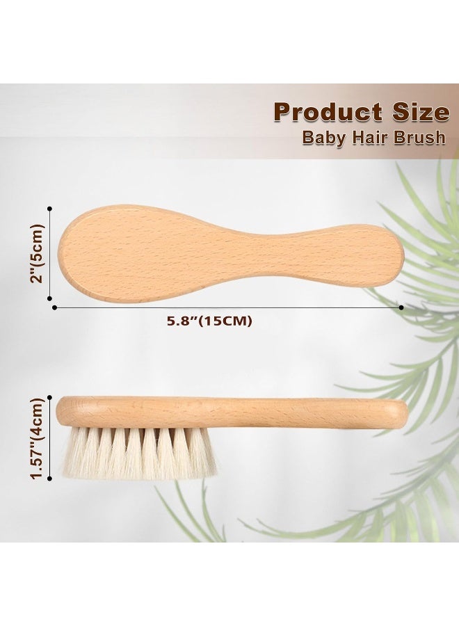DEBETOOL Baby Hair Brush - 2 piece Baby Hair Brush With Premium Goat Bristle, Natural Wooden Baby Hair Brush for Newborns & Toddlers, Ideal For Cradle Cap - Image 2