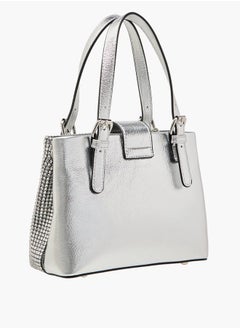 Le Confort Women Embellished Tote Bag with Zip Closure and Detachable Strap  - Image 4