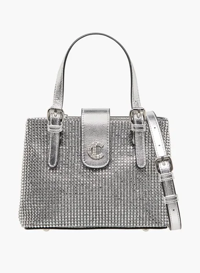 لو كونفورت Women Embellished Tote Bag with Zip Closure and Detachable Strap