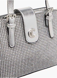 Le Confort Women Embellished Tote Bag with Zip Closure and Detachable Strap  - Image 5